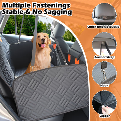Funda para asiento de coche para perros, hamaca para asiento trasero resistente a desgarros, carga máxima de 195 kg, base rígida, extensor impermeable para mascotas con ventana