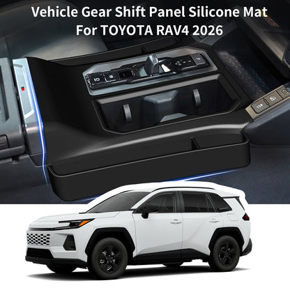 Gear Shift Panel Trim for Toyota RAV4 2026 Accessories Central Control Cover Compatible with XLE/LE/GR Sport/Wooland Silicone Gear Shift Cover with Organizer