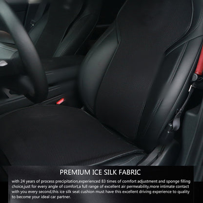 Cojín del asiento de coche Tela de hielo Fundas de asiento transpirable para el modelo 3/Y Nuevo Modelo 3 Highland