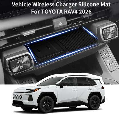 Wireless Charging Protective Mat for Toyota RAV4 2026 Accessories, Center Console Wireless Charger Mat Phone Charge Area Silicone Mat Silicone Pad for Toyota RAV4 2026