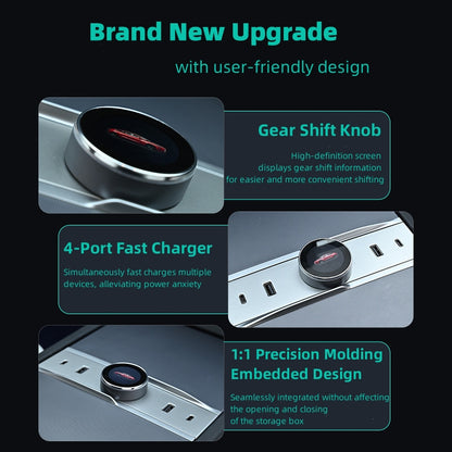 Base de cambio de marchas giratoria inteligente con concentrador USB para Tesla Model 3 Highland
