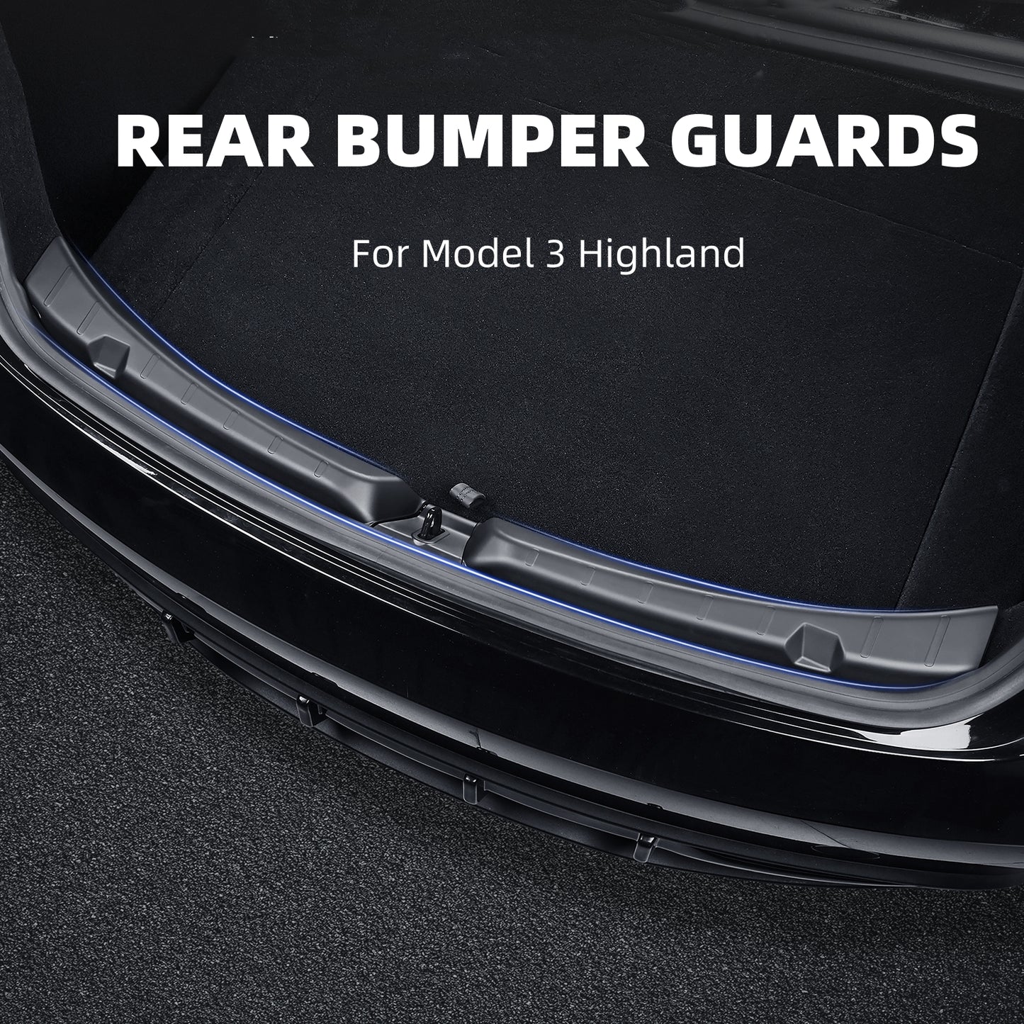 Rear Bumper Guards TPE Rear Trunk Door Sill Protector for 2024 Model 3 Highland