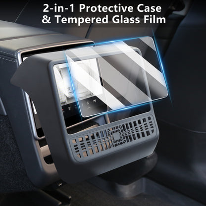 2 in 1 Rear Seat Air Conditioning Outlet Accessories for 2025 2026 Tesla Model Y Juniper Accessories 2024-26 Model 3 Highland Air Condition Outlet Grille Protector Flow Vent Grille Protection