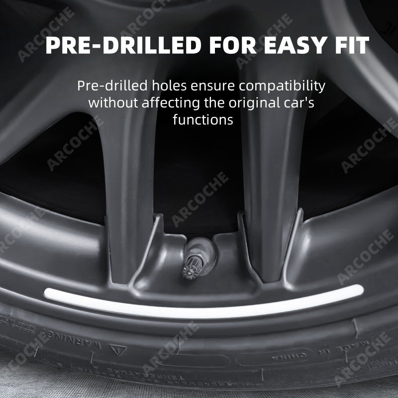 All-In-One Rimcase Wheel Guards with Luminous Strip for 2024 Model 3 highland 18-Inch Photon Wheeels 4PCS