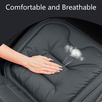 Universal Car Seat Cushion with Adjustable Nappa Leather Cover and Soft Velvet Lining