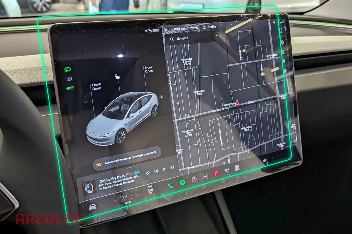 Proteggi schermo anteriore e posteriore per Tesla Model 3 Highland