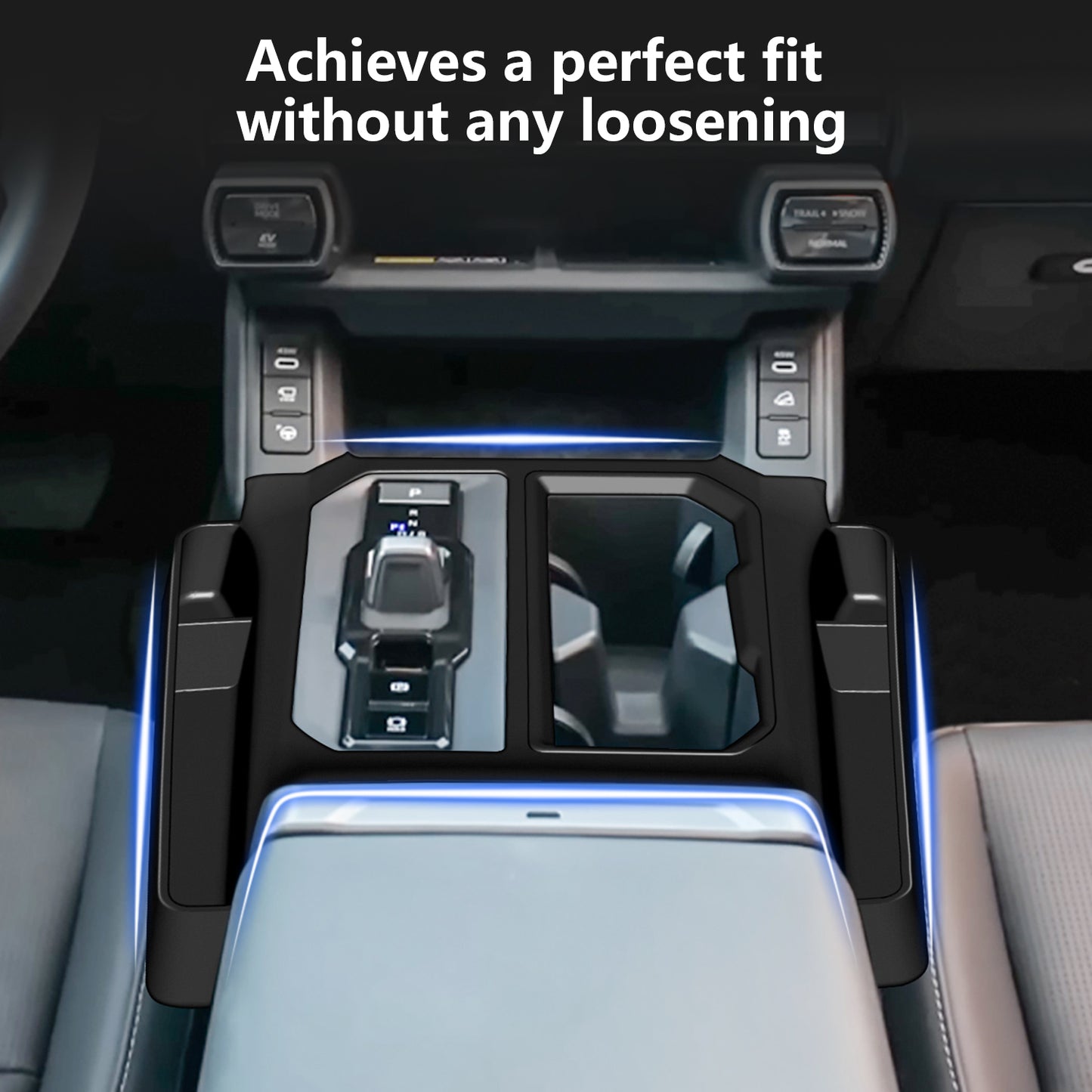 Gear Shift Panel Trim for Toyota RAV4 2026 Accessories Central Control Cover Compatible with XLE/LE/GR Sport/Wooland Silicone Gear Shift Cover with Organizer