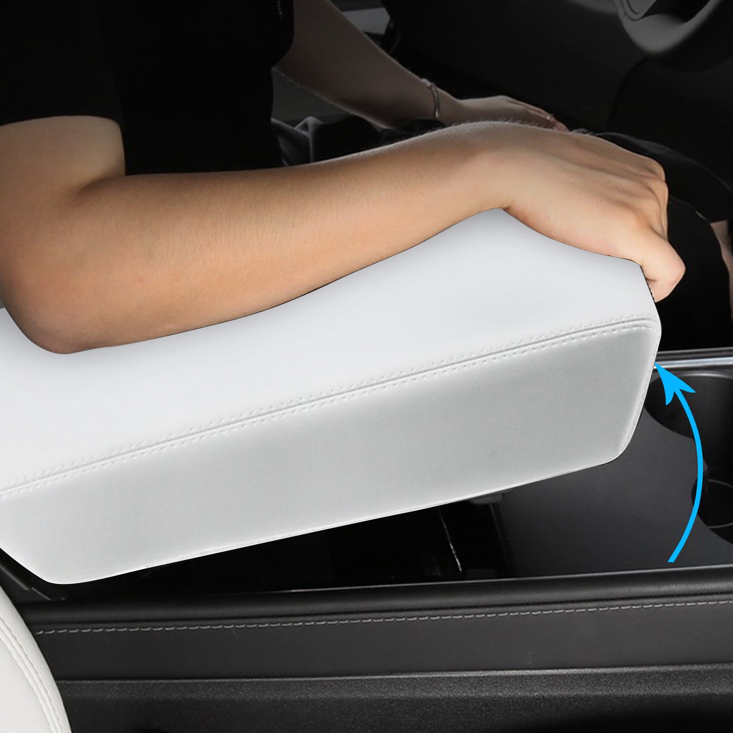 Armrest Cover Center Console Cover for Model 3/Y New Model 3 Highland (Black or White)