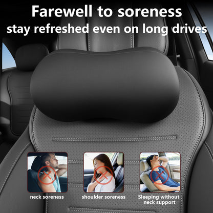 Almohada para reposacabezas de coche para soporte de cuello, almohada de espuma viscoelástica para el cuello del coche, ajuste universal, almohada de viaje para reposacabezas, almohada de coche para aliviar el dolor mientras conduces