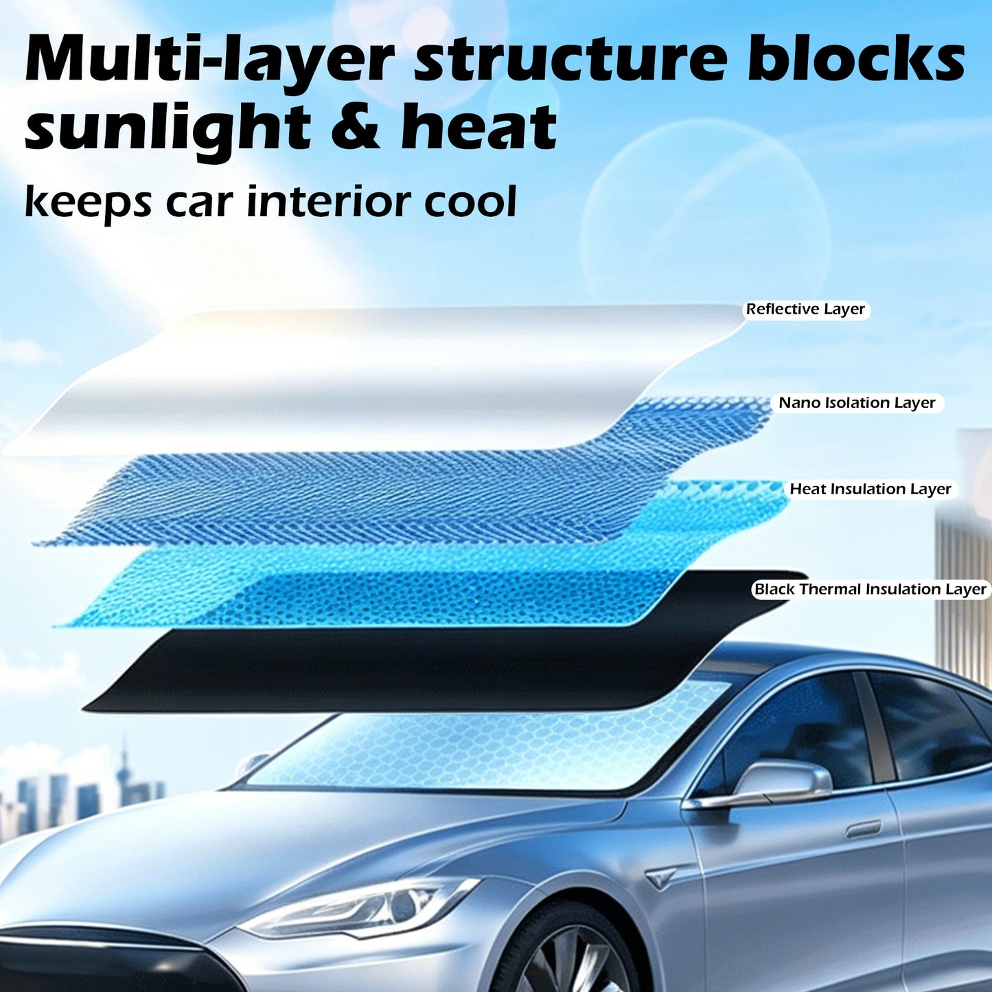 Windshield Sunshade Cover for Toyota Tacoma 2016-2023 Limited 2Door 4Door Pickup Truck Foldable Sun Visor Front Window Sun Shade Blocks UV Rays Car