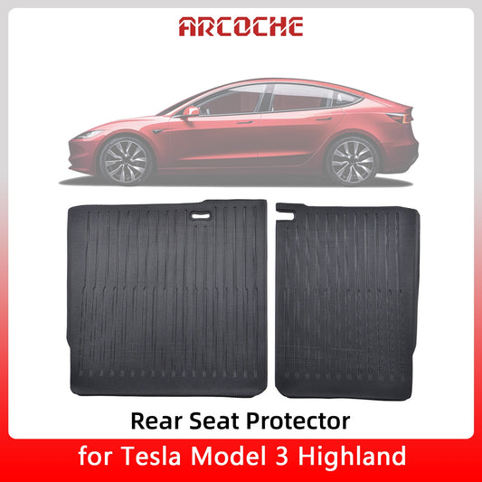 Rear Seat Protector TPE Seat Cover Back Liners For New Model 3 Highland