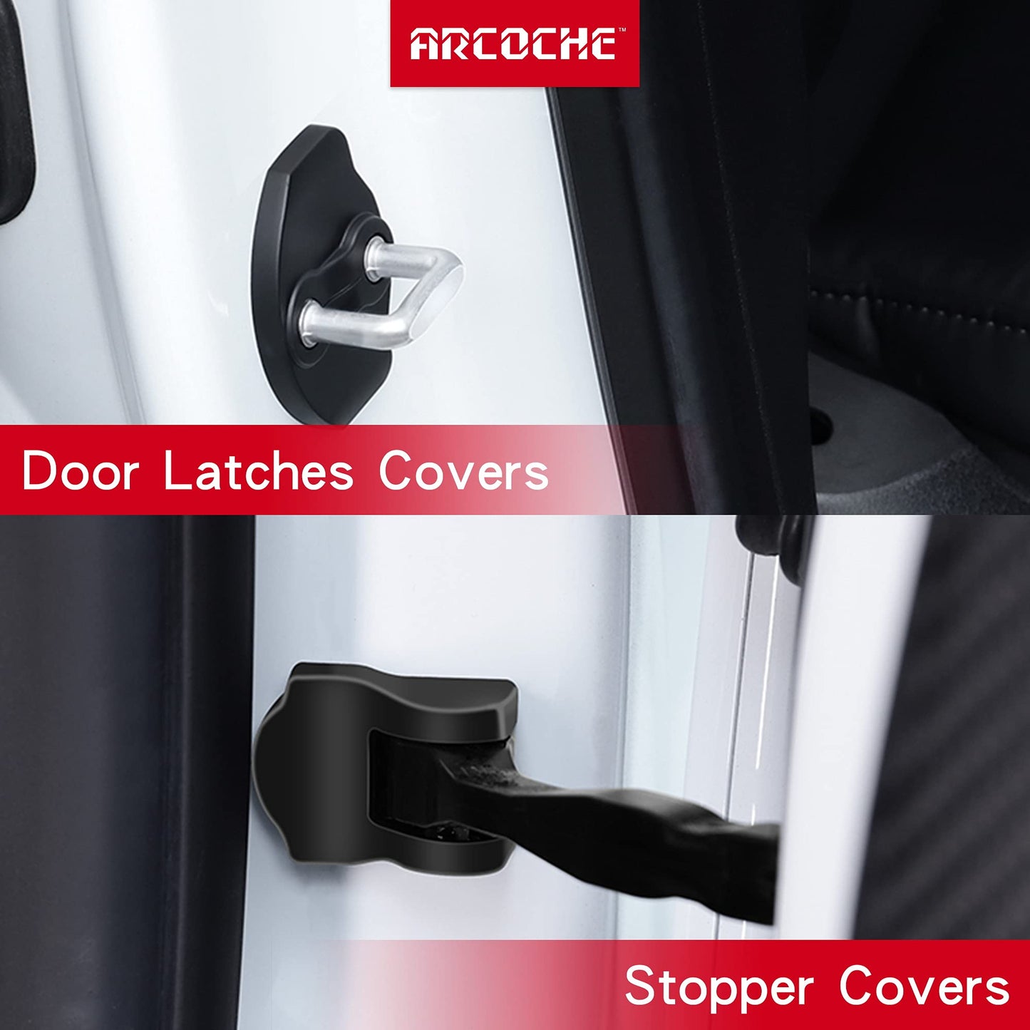 Protector de la cubierta de la cerradura de la puerta de acero inoxidable para el modelo 3/Y 4 piezas (fibra de carbono)
