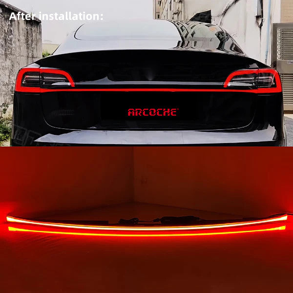 Full-Width Through Taillight for Model 3/Y