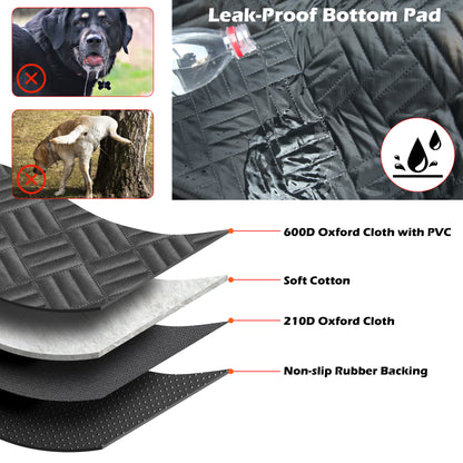Funda para asiento de coche para perros, hamaca para asiento trasero resistente a desgarros, carga máxima de 195 kg, base rígida, extensor impermeable para mascotas con ventana