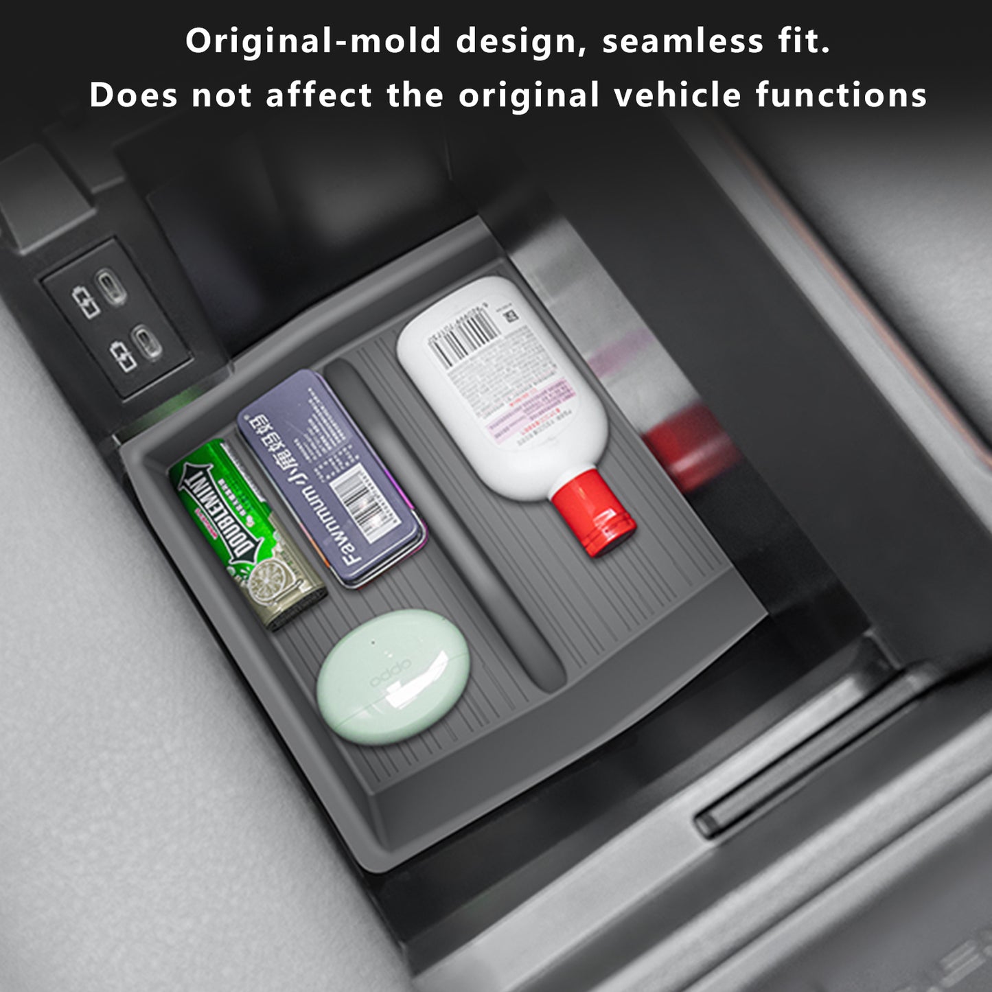 Center Console Organizer for Toyota Sienna 2021-2026 Armrest Box Secondary Tray Storage Silicone Armrest Box Insert Organizer (Gray)