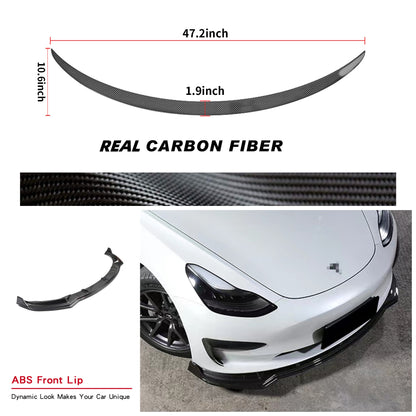 Arcoche Tesla Model 3 & Y Matte Carbon Fiber custom-cut specifically for model 3&Y, based on the original vehicle, and perfectly fits its body Made of light weight and sturdy ABS Material
