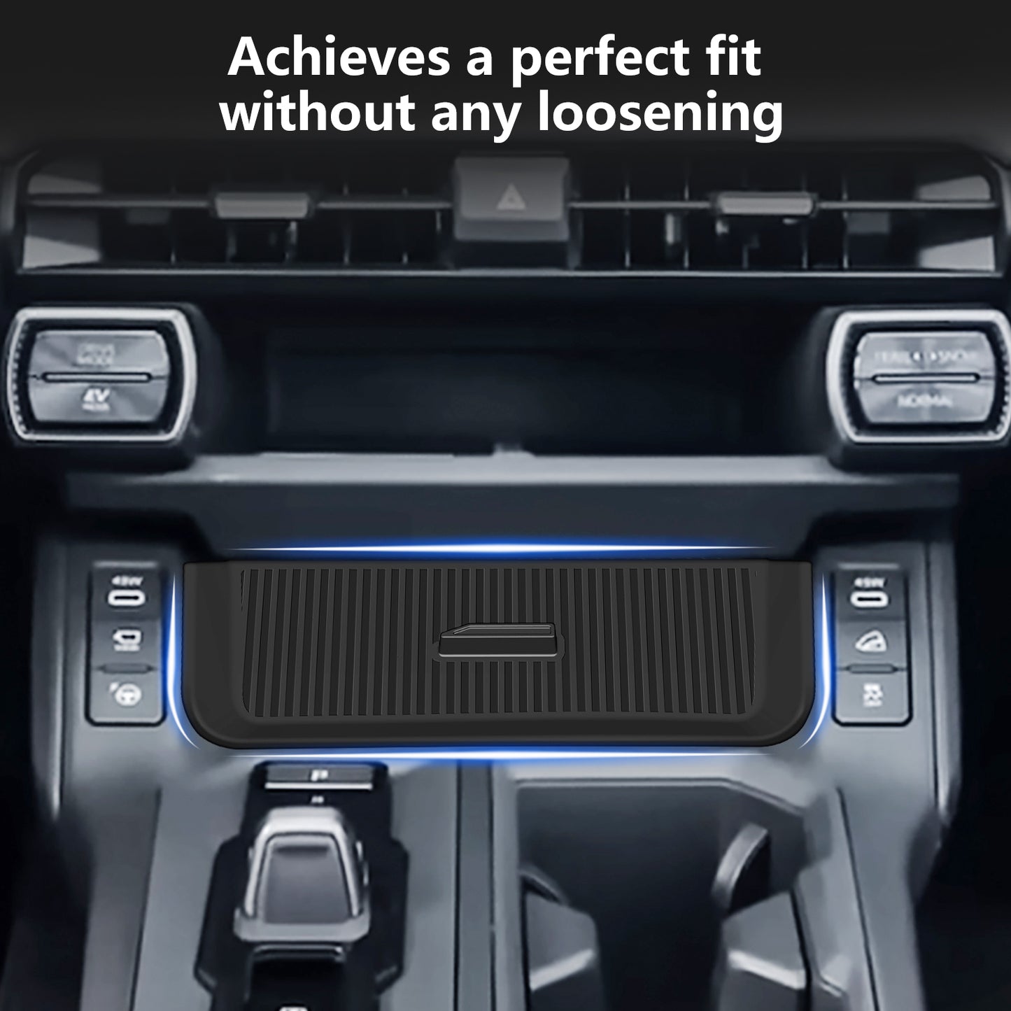 Gear Shift Storage Box for Toyota RAV4 2026 Accessories, Center Console Gear Shift Storage Box Silicone Mat Silicone Pad for Toyota RAV4 2026 Accessories,Black