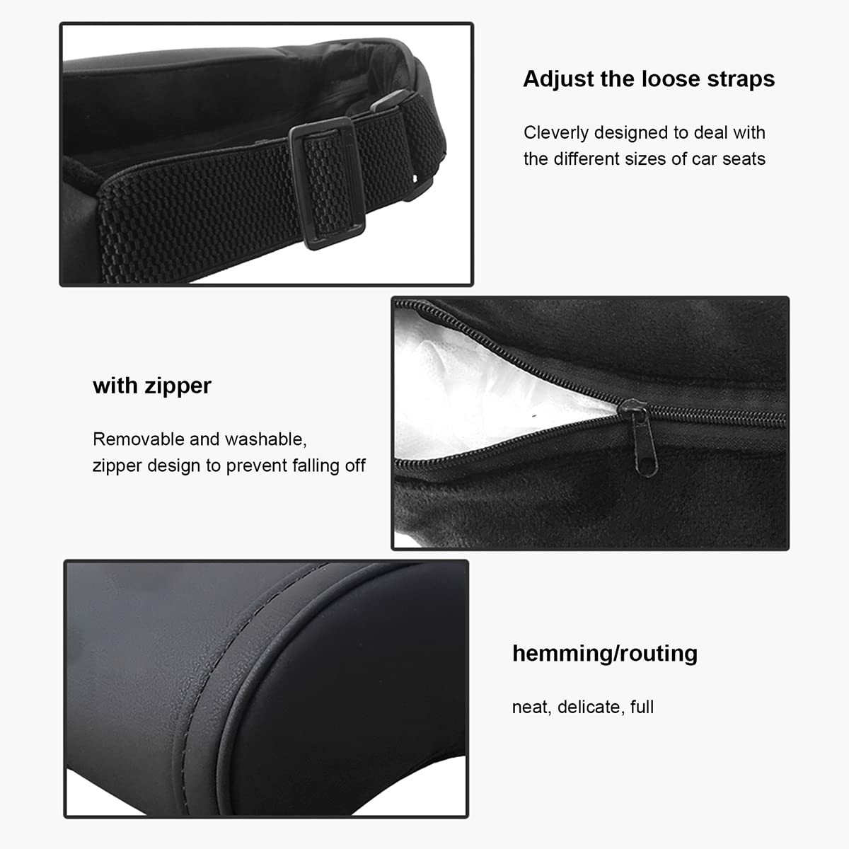 Couro Encosto de Cabeça Car Neck Pillow Memory Foam Design ergonômico para todos os modelos 3/Y/S/X Novo Modelo 3 Highland-Black