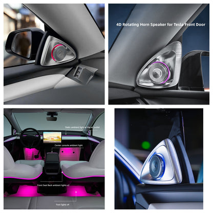 Bande lumineuse LED RGB 128 couleurs, éclairage d'ambiance pour voiture, contrôle par application, pour modèle 3/Y avant octobre 2023