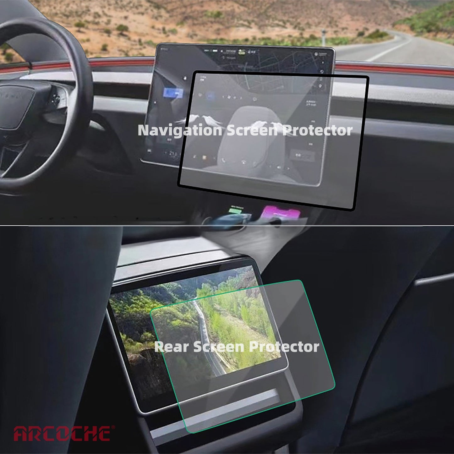 Protections d’écran avant et arrière pour Tesla Model 3 Highland