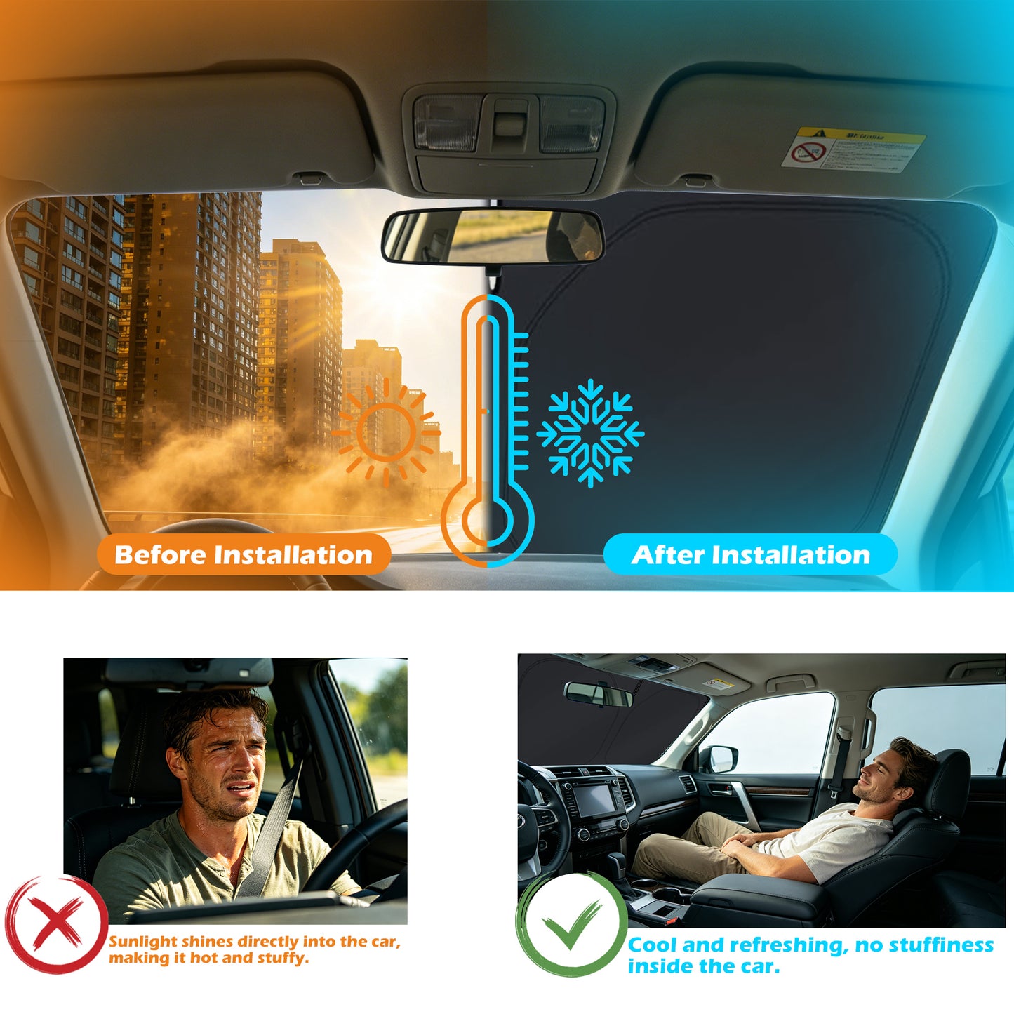 Windshield Sunshade Cover for Toyota Tacoma 2016-2023 Limited 2Door 4Door Pickup Truck Foldable Sun Visor Front Window Sun Shade Blocks UV Rays Car