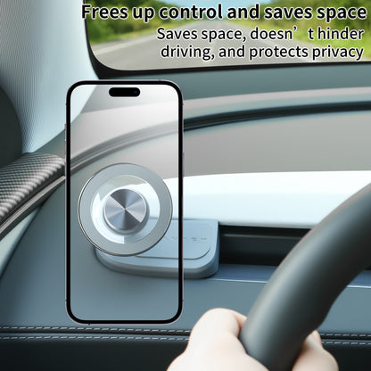 Magnetický držák na telefon s přísavkou pro Magsafe pro rok 2025 2026 Tesla Model Y Juniper Posuvný držák vzduchového ventilu s palubní deskou 2400gf Magnetický držák na iPhone s 360° rotací Použití jednou rukou Bez blokování proudění vzduchu