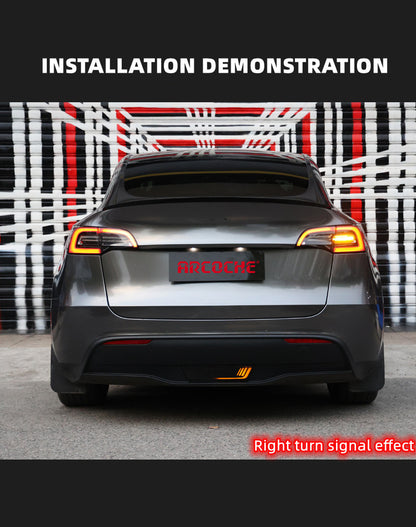 tesla model Y 2022 2023 2021 2020 2019 s3y arcoche accessories Rear Brake Pilot Light Tail LED ABS plastic With anti-rear collision warining flash and turning light he Car Pilot Light LED Warning Stop Lamp Safety Lamp Exterior Accessories tailoring exclusive auto parts
