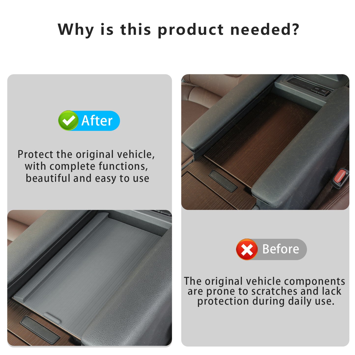 Center Console Armrest Cover for Toyota Sienna 2021-2026 Silicone Armrest Anti-Slip Storage Pad Compatible with LE/XLE/XSE/Woodland Edition/Limited/Platinum(Gray)