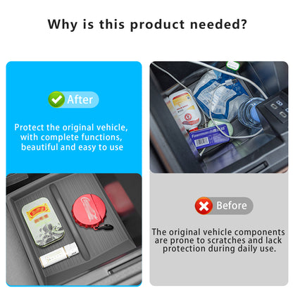 Center Console Organizer for Toyota Sienna 2021-2026 Armrest Box Secondary Tray Storage Silicone Armrest Box Insert Organizer (Gray)