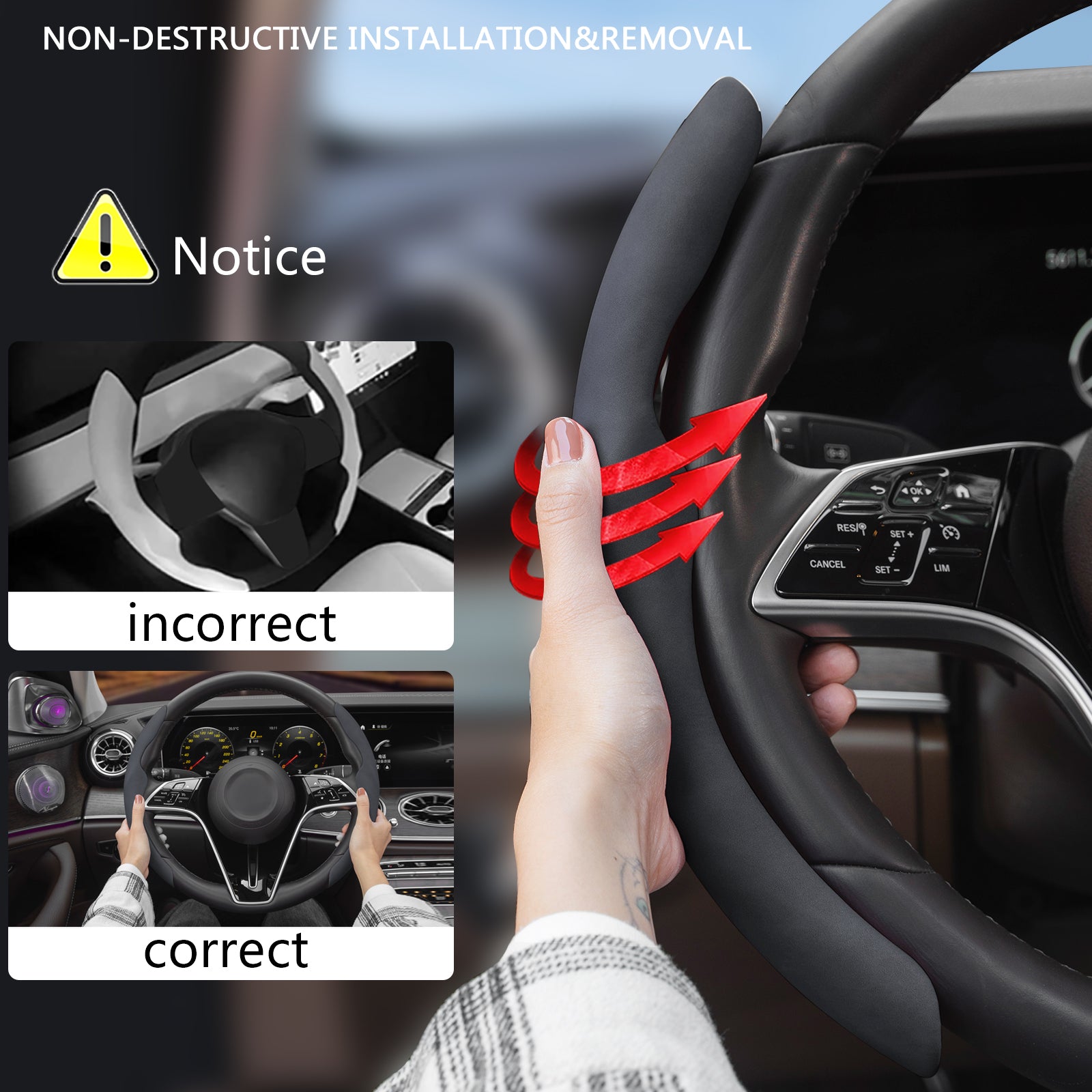 tesla model 3 Y car 2022 2023 2021 2020 2019 2018 s3xy Segmented Steering Wheel Liquid Leather Cover Cover arcoche accessories accessory aftermarket price Vehicles standard long range performance sr+ electric car rwd ev interior exterior diy decoration price elon musk must have black white red blue 5 7 seats seat