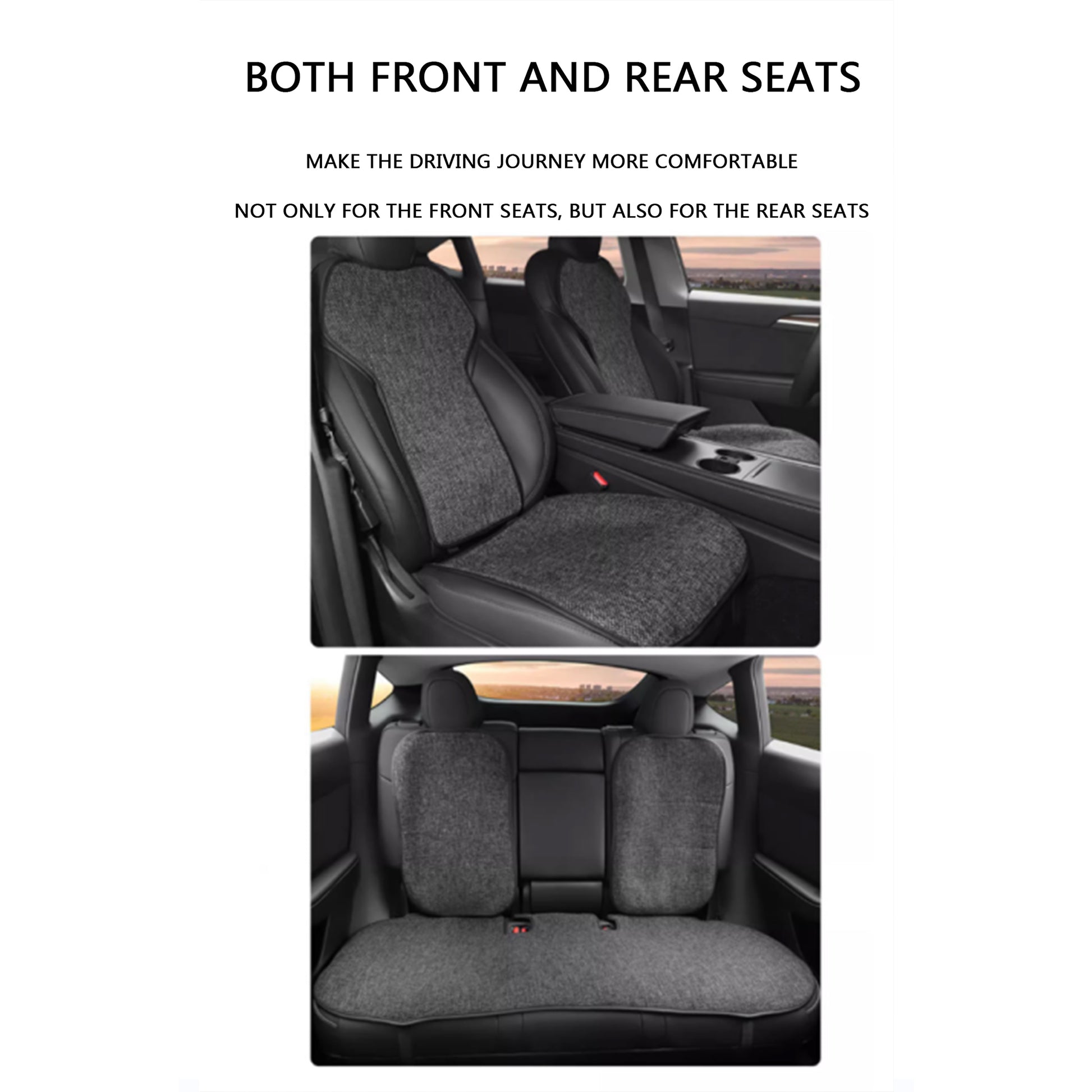 Linen Seat Cushion for Tesla Model Y & 3 Summer Car Seat Mat – Arcoche