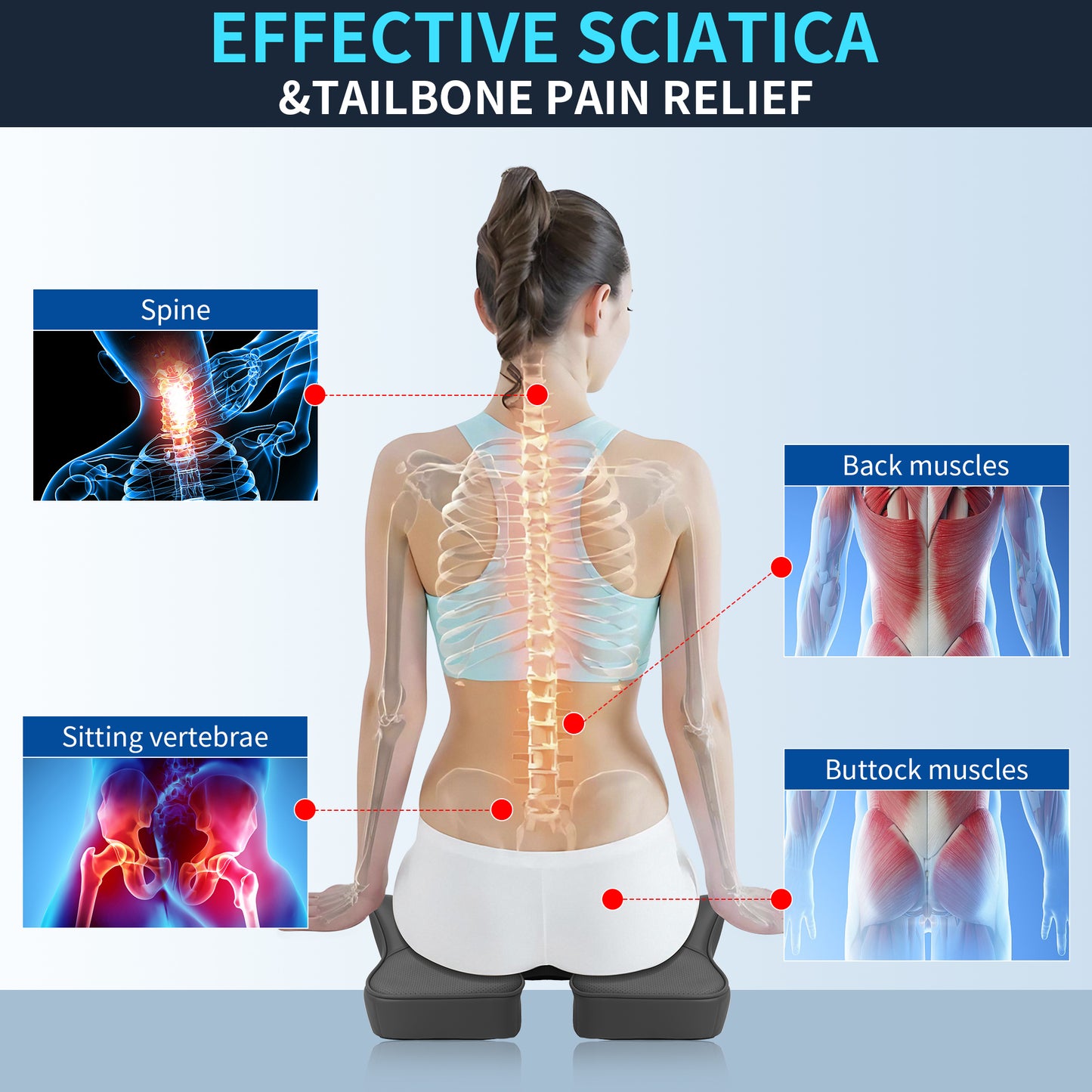 Premium Memory Foam Seat Cushion for Car & Office,Ergonomic Office Desk Accessories for Tailbone Pain Relief,Extra-Dense Memory Foam for Hip,Tailbone,Coccyx,Sciatica Diamond Pattern-Ochre Brown