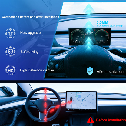 Touch Dashboard Screen 9 Inches Carplay/Android Auto Smart Screen OTA Upgrade Supported for Tesla Model 3 Highland/3/Y