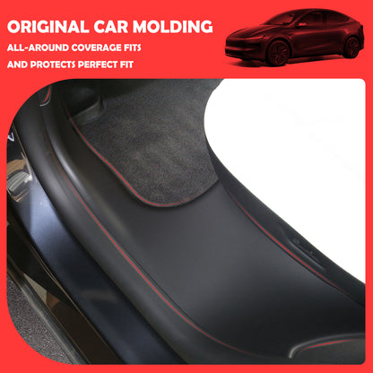 Door Sill Protector for Tesla Model Y 2025 2026 Juniper Front and Rear Door Sill Scuff Plate Guard for Model Y 5 Seater Dirt-Proof and Easy to Clean TPE Material can be Bent at Will (8pcs)