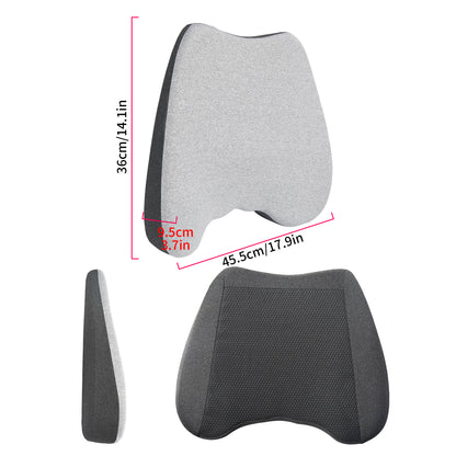 Cojín de asiento de coche, cojines de cuña 2 en 1 o soporte lumbar para conducir, cojín de asiento de espuma viscoelástica extra grande para aliviar el dolor de ciática, cojín de asiento del conductor para coche camión