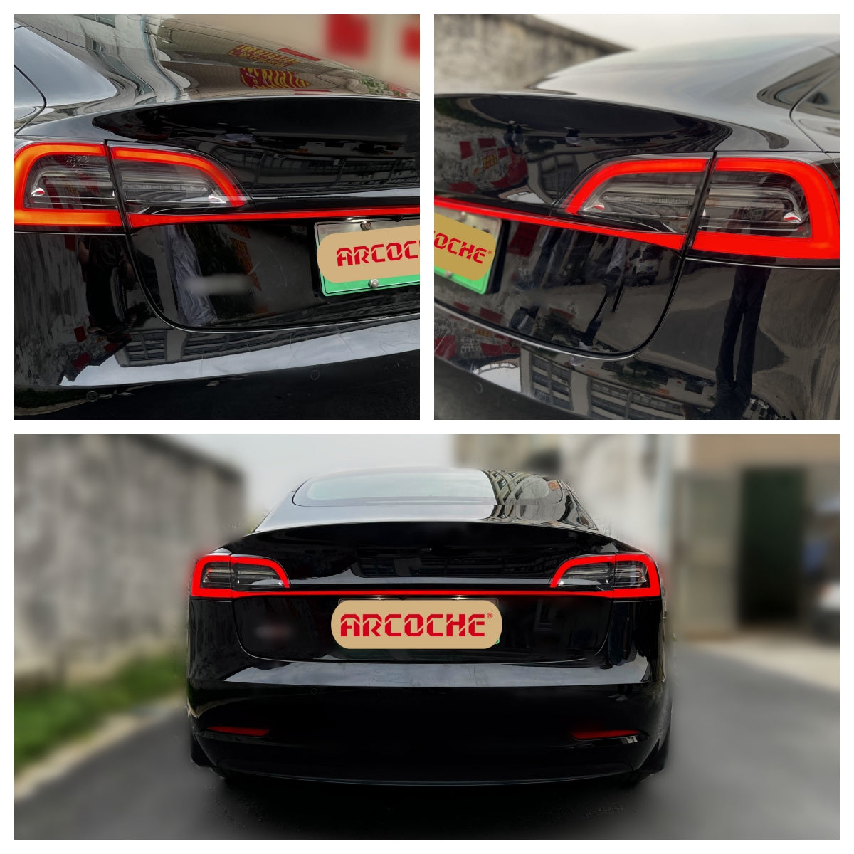 Full-Width Through Taillight for Model 3/Y