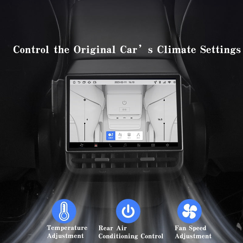 8.66-Inch Rear Entertainment & Climate Control Display for Tesla Model 3/Y