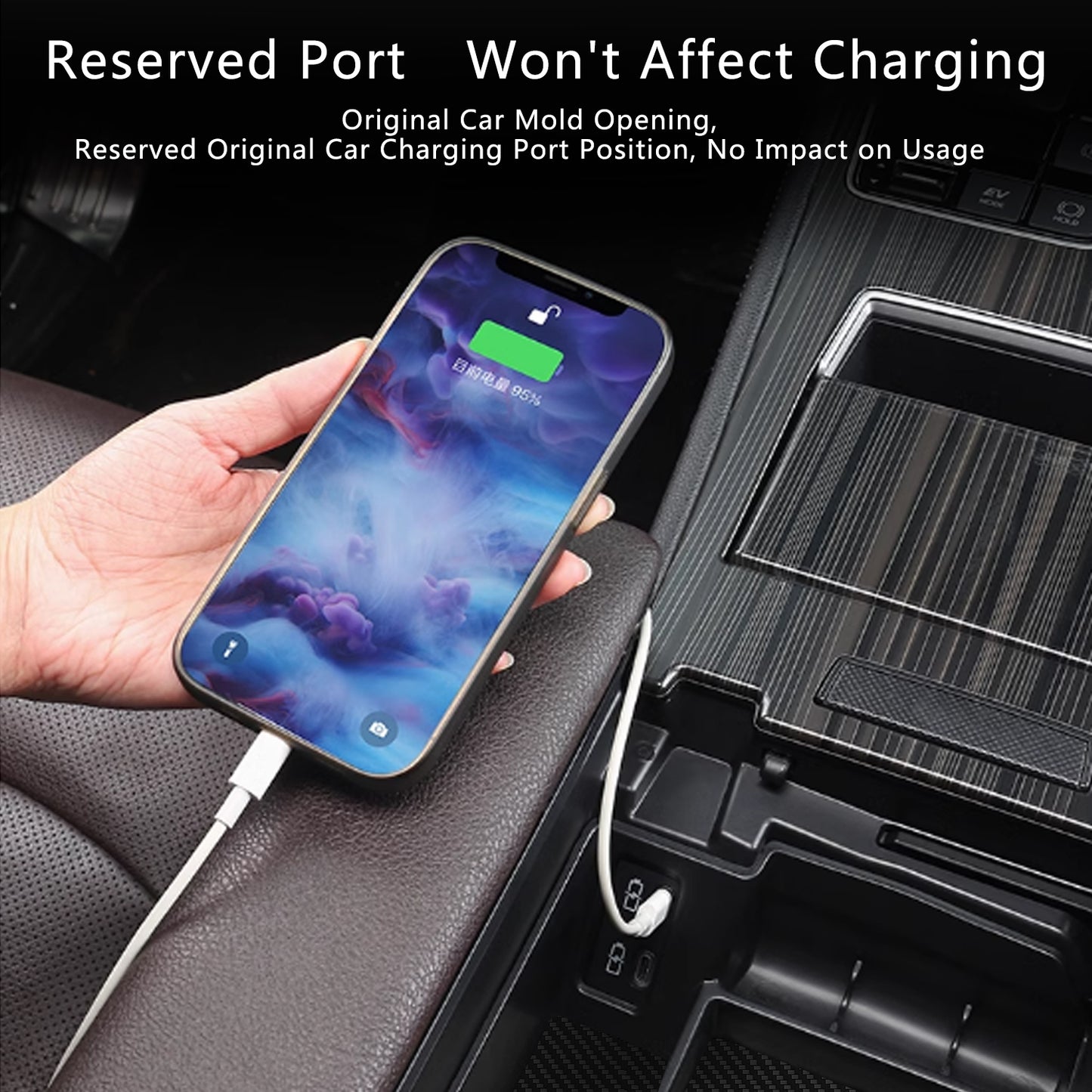 Center Console Organizer Tray Compatible with 2021-2025 Toyota Sienna, Armrest Box Secondary Storage Tray Coin Container for Sienna LE Limited Platinum SE XLE XSE