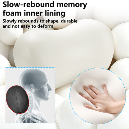 Car Neck Pillow Ergonomic Design Memory Foam Softness Car Headrest Pillow for Neck Support Cushion for Driving, Universal Fit Head Rest Travel Pillow, Fits All Vehicles