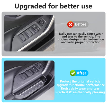 Door Side Storage Organizer Compatible with 2019-2025 RAV4 Accessories, Front & Rear 4PCS Door Handle Insert Organizer Tray, TPE Phone Pockets Fit for RAV-4 Accessories