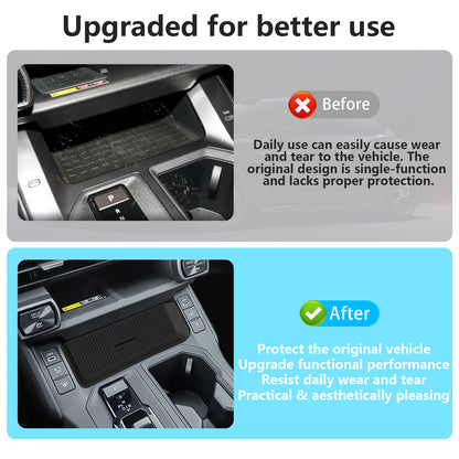 Gear Shift Storage Box for Toyota RAV4 2026 Accessories, Center Console Gear Shift Storage Box Silicone Mat Silicone Pad for Toyota RAV4 2026 Accessories,Black