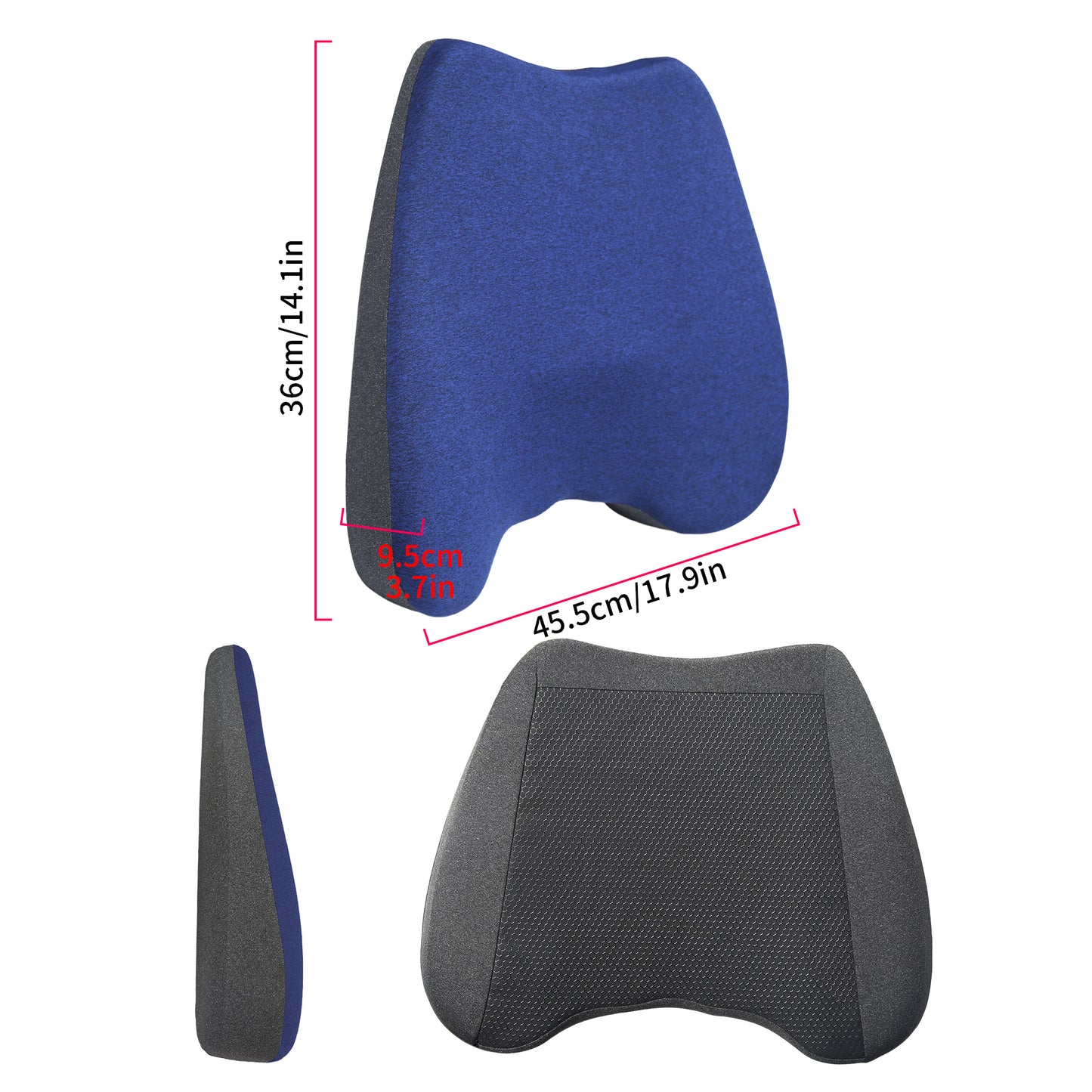 Cojín de asiento de coche, cojines de cuña 2 en 1 o soporte lumbar para conducir, cojín de asiento de espuma viscoelástica extra grande para aliviar el dolor de ciática, cojín de asiento del conductor para coche camión