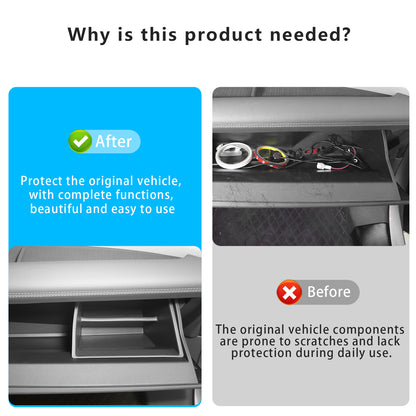 Glove Box Organizer for Toyota Sienna 2021-2026 Silicone Passenger Side Storage Box Increase Storage Space for Sienna Accessories Center Console(Gray)