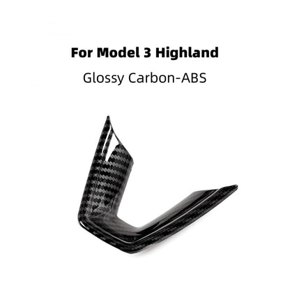 Autocollant de décoration intérieure de volant pour modèle 3 Highland, couverture en V en Fiber de carbone