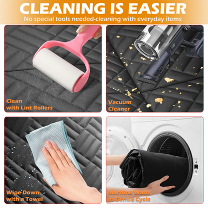 Funda para asiento de coche para perros, hamaca para asiento trasero resistente a desgarros, carga máxima de 195 kg, base rígida, extensor impermeable para mascotas con ventana