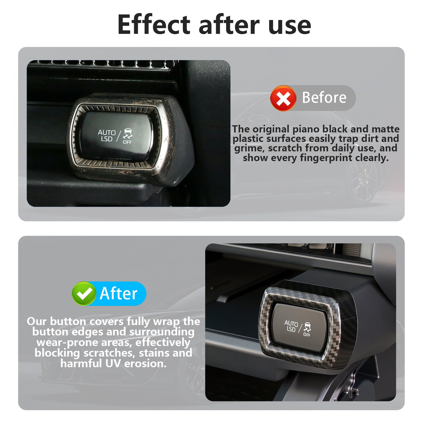 pour Toyota RAV4 2026 Accessoires Intérieur Console Centrale Climatiseur Bouton de Commutation Garniture Centrale Climatisation Couverture Décoration - Fibre de Carbone Brillante