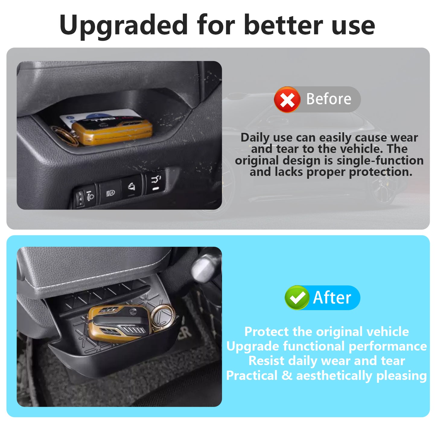 Center Console Driver Drawer Box for Toyota RAV4 2019-2025 ABS Drawer Storage Interior Box Drawer Handle Design for RAV4 Interior Accessories