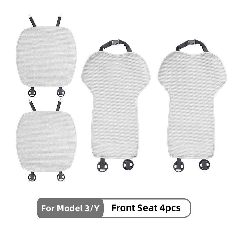 Cojín del asiento de coche Tela de hielo Fundas de asiento transpirable para el modelo 3/Y Nuevo Modelo 3 Highland