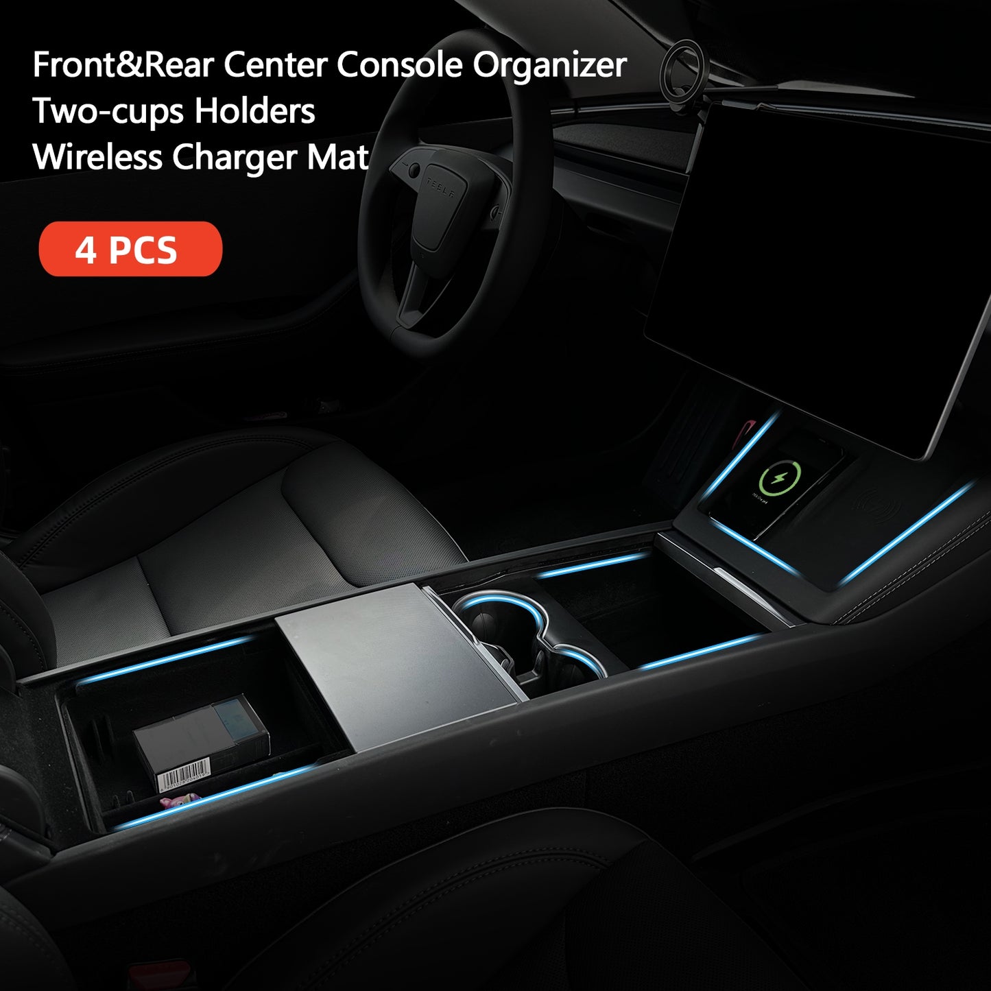 Centre Console Storage Organizer Upgrade for 2024 Tesla Model 3 Highla –  Arcoche