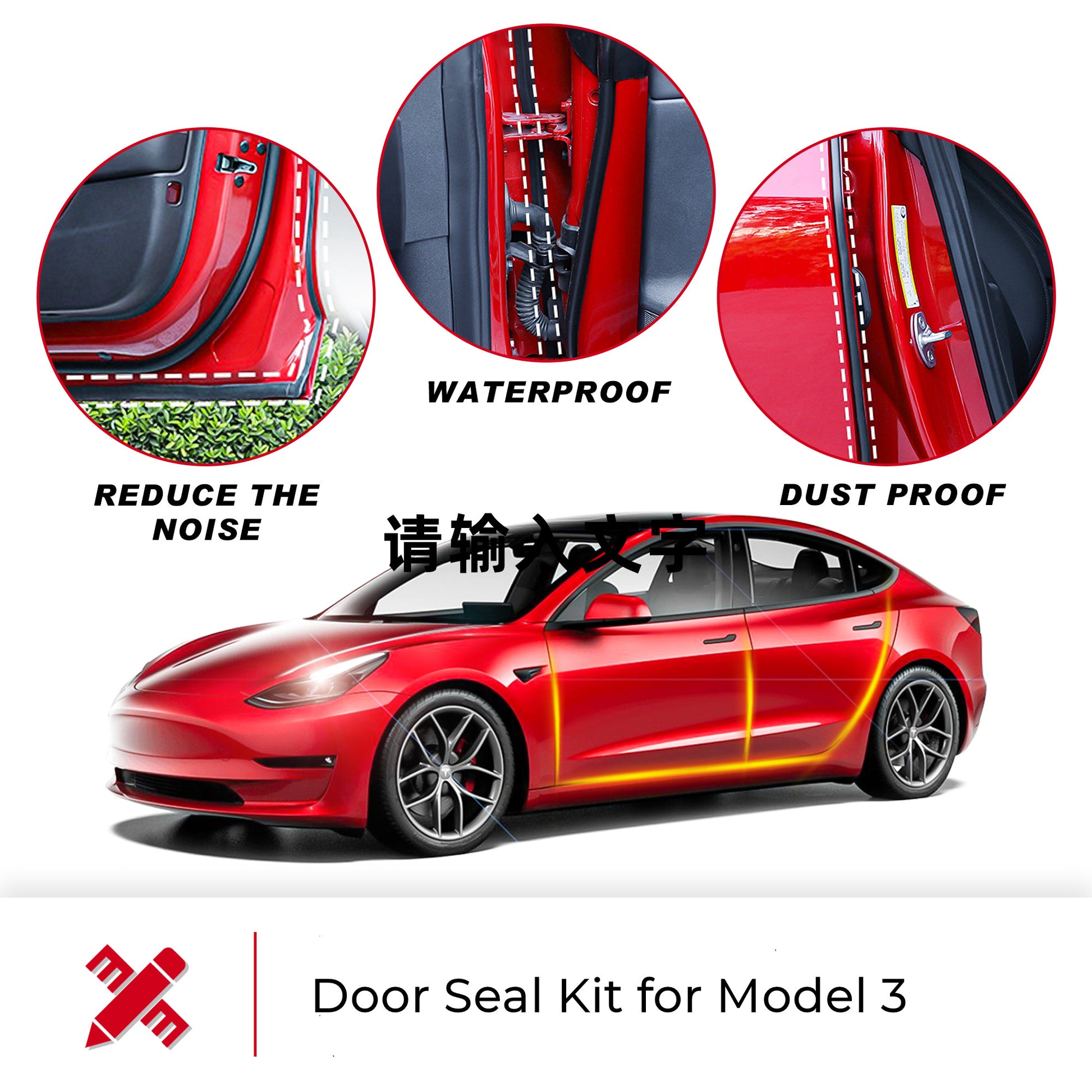 Door Window Seal Kit for Tesla Model Y & 3 Noise Reduction Soundproof –  Arcoche